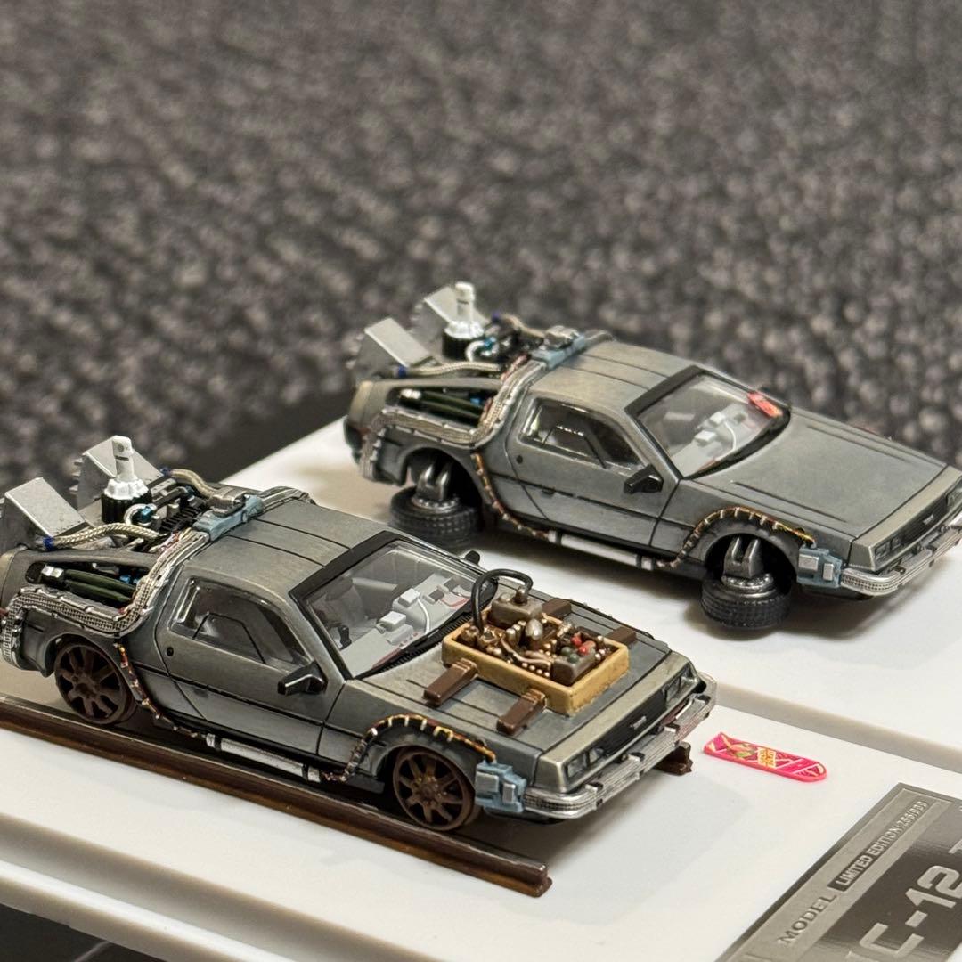 デロリアン ホバー&レール カスタム品 1/64 MJ　バックトゥザフューチャー