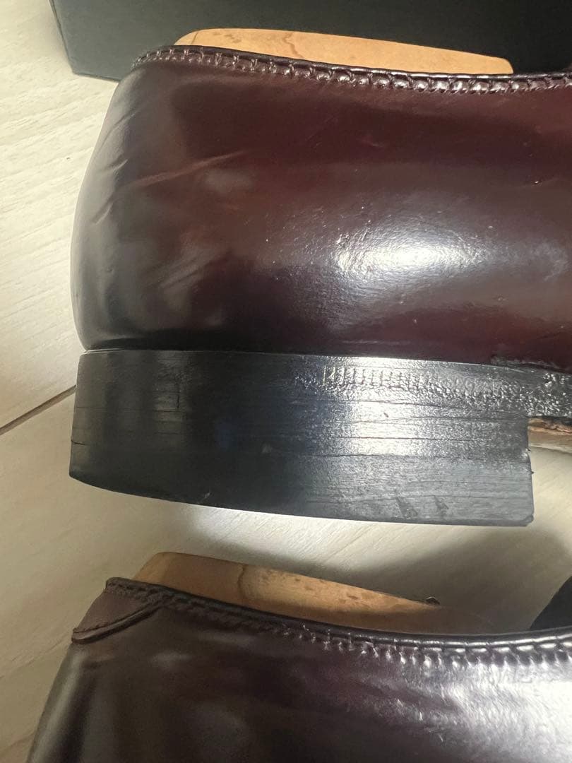 Alden バーガンディ モンクストラップシューズ9 1/2