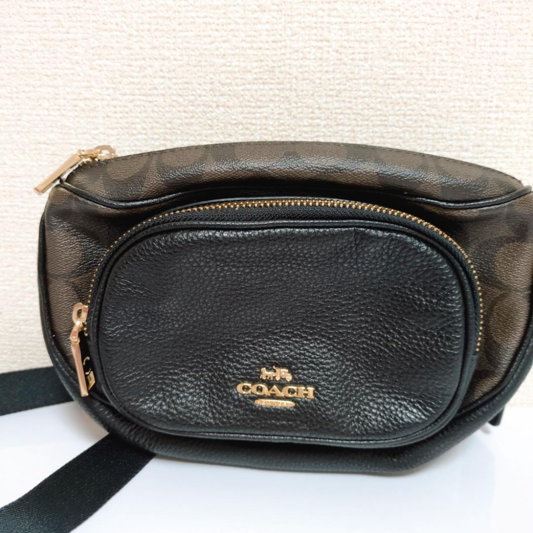 【めぇ】コーチ COACH ボディ ウエストバッグ シグネチャー