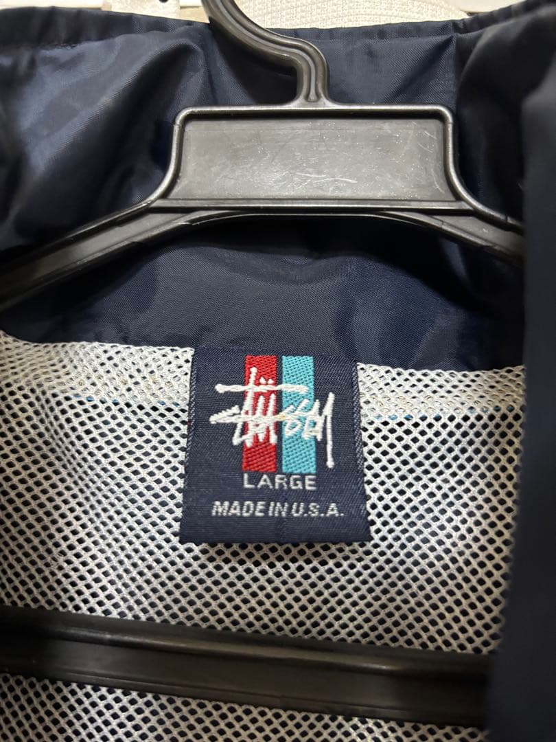 90s- old stussy ナイロンジャケット USA製 ネイビー L