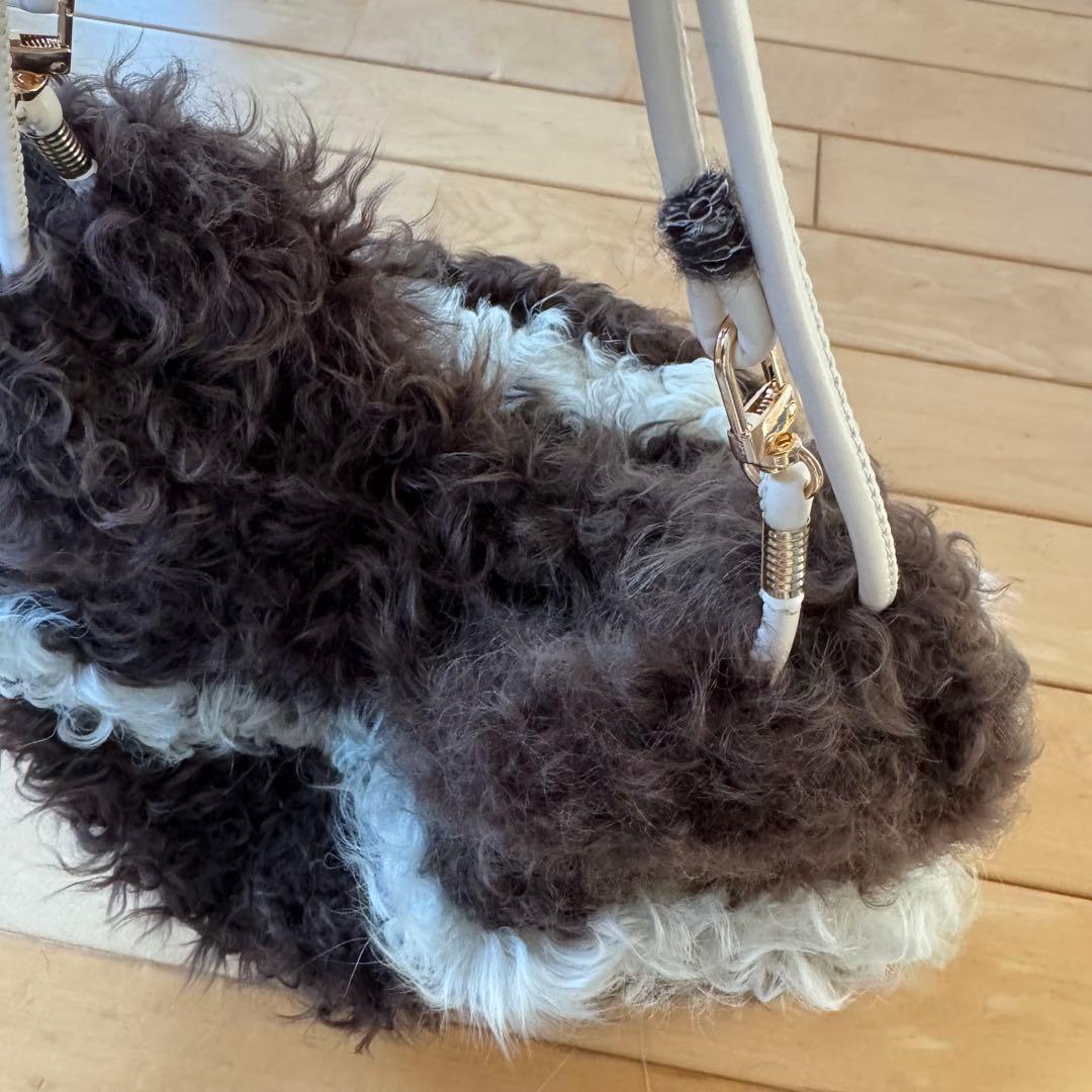 ハンドメイド　羊革シープスキン　ムートン　デイリーバッグ