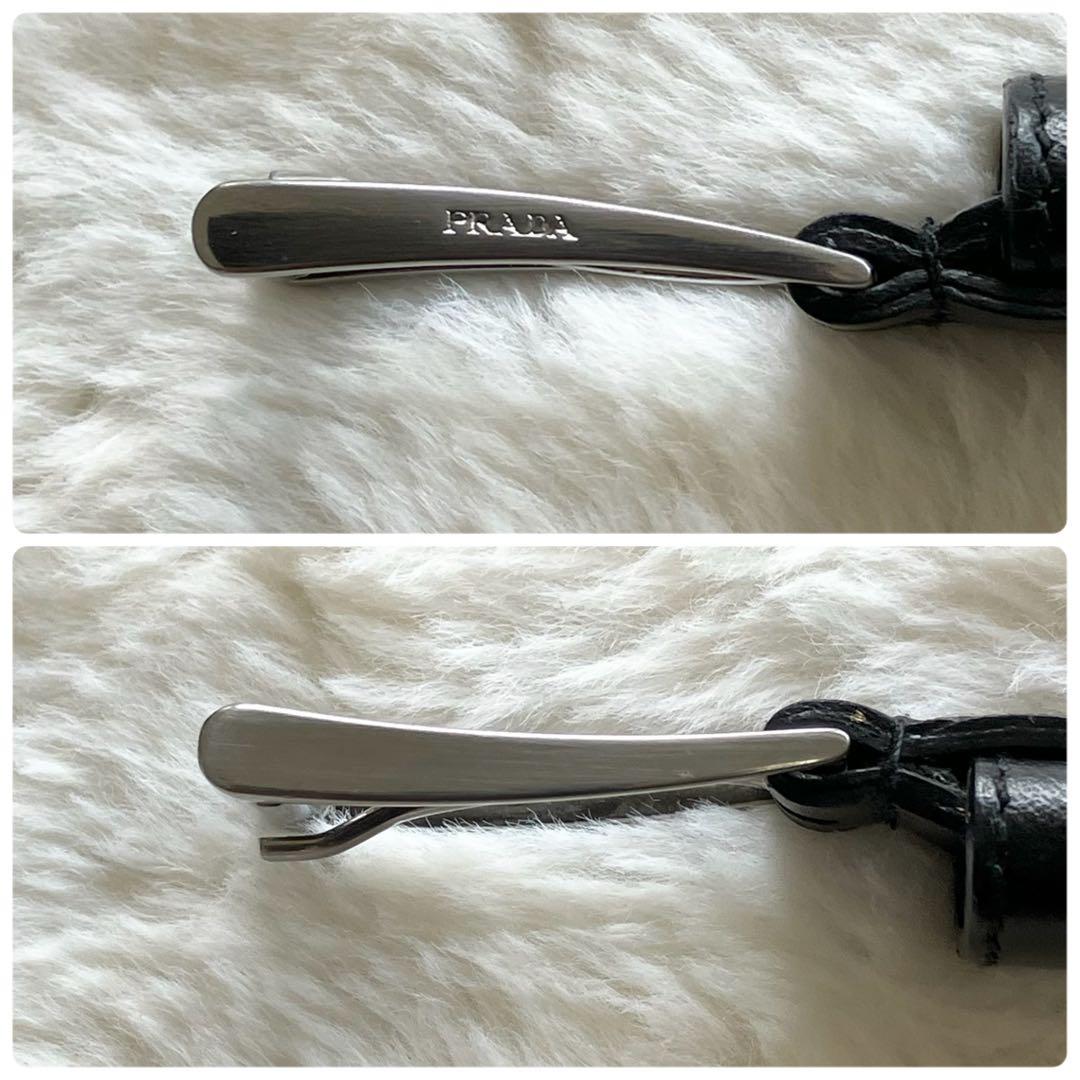 PRADA サフィアーノレザー スクエア ベルト ブラック 28 70