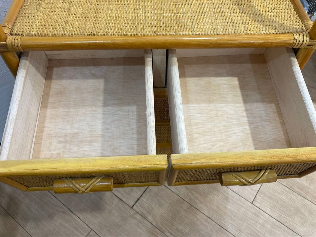 ラタン籐チェスト 家具 5段 タンス　レトロ アンティーク