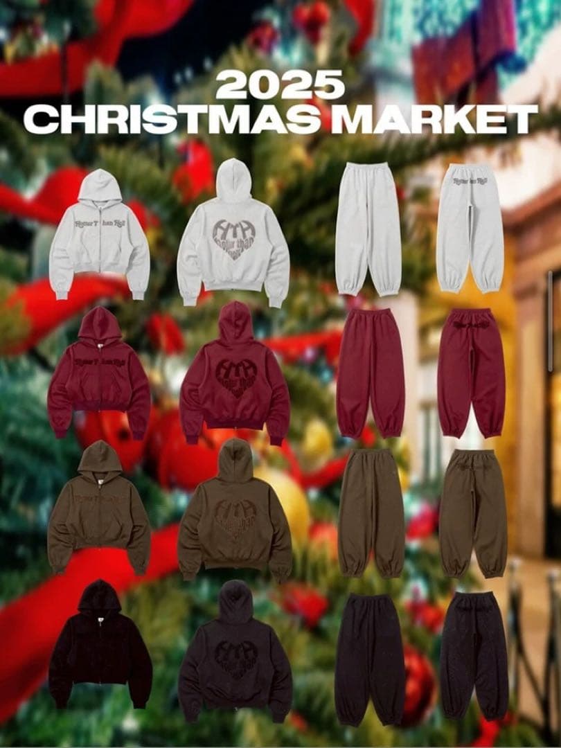 HTH glitter heart logo zip hoodie ブラック