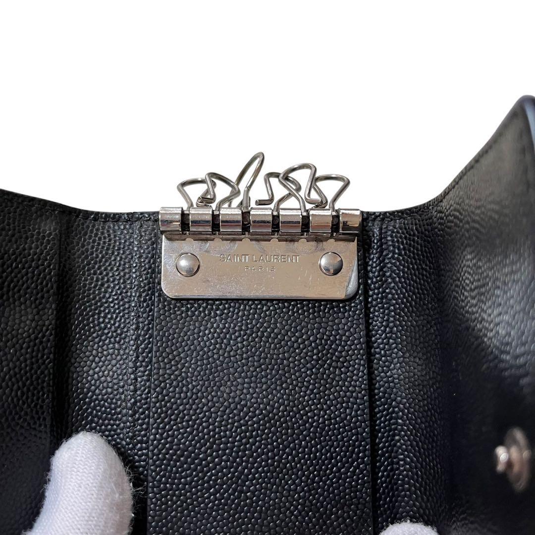 美品　サンローラン　パリ　キーケース　メンズ　ブラック　黒　カーフ　レザー　６連