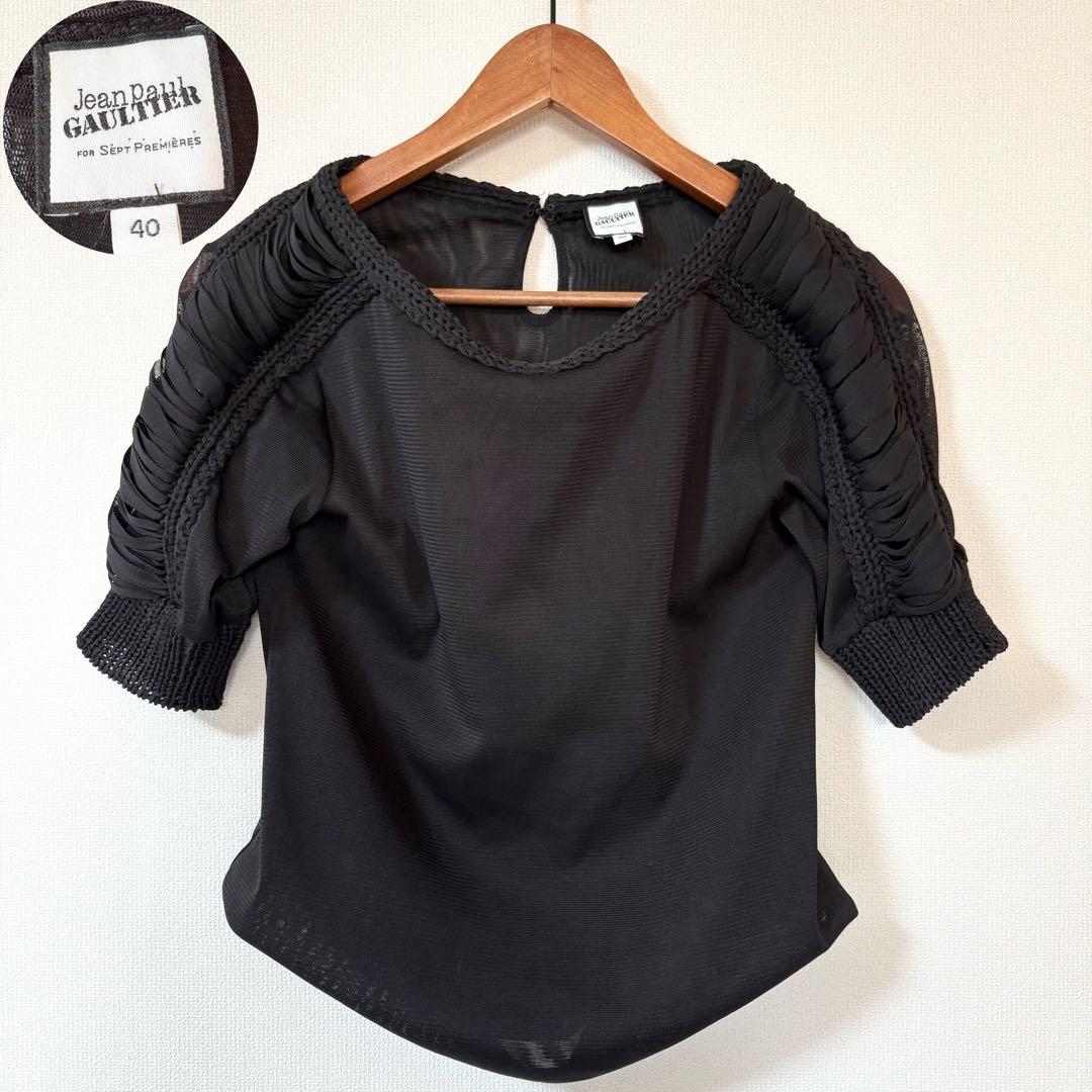 ジャンポール・ゴルチエ パワーネット トップス 黒 40 セットプルミエ別注