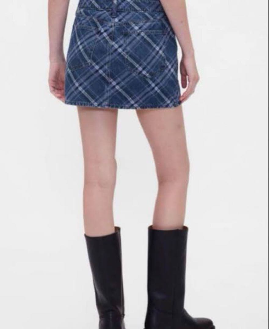 GAP デニムプレイドミニスカート 27 タグ付き未使用品