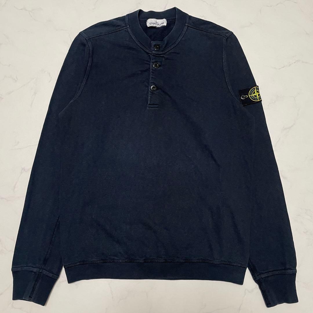 STONE  ヘンリーネック　トレーナー　ネイビー　Lサイズ