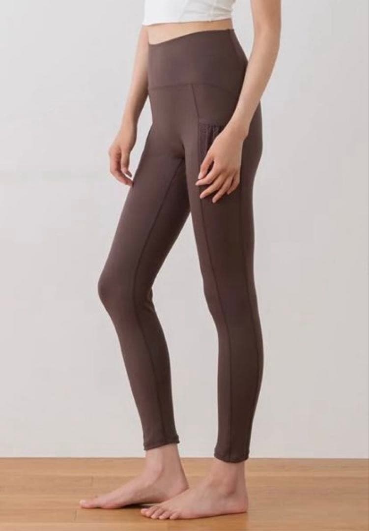 2025秋の新作 【 SUKALA】フラワーレースレギンス ブラウン　L