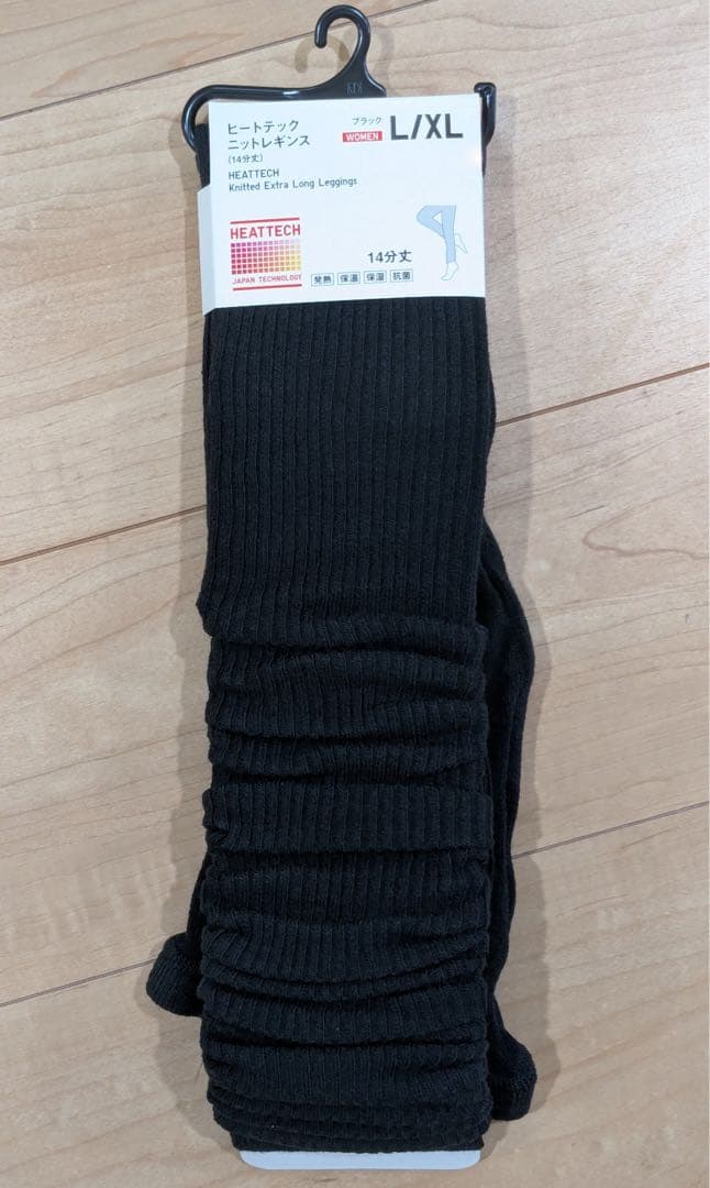 14分丈ヒートテック ロングレギンス L/XL ブラック
