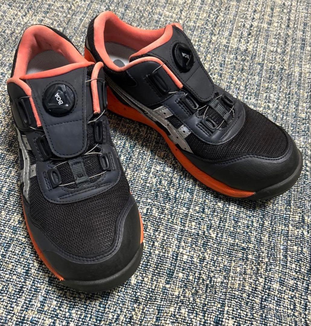 ASICS 安全靴 JSAA A種 26.0cm ワイド 黒/オレンジ