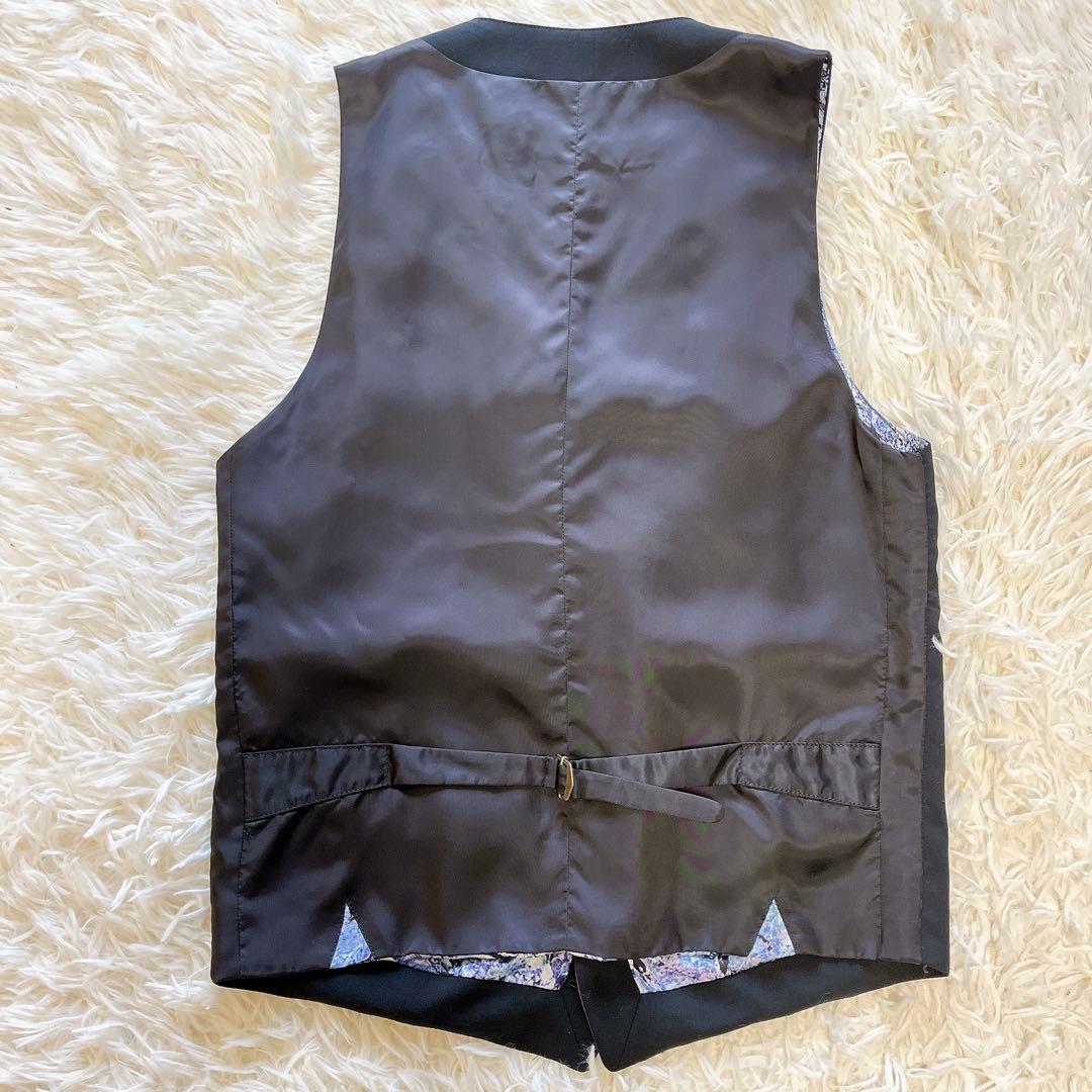 美品✨PSポールスミス 裏地花柄 ウールサテンベスト XLサイズ　パイピング