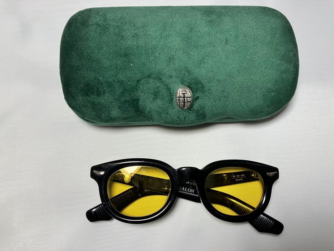 pisalon サングラス　メガネ　黒 × 黄　アメカジ　ケース付き　正規品