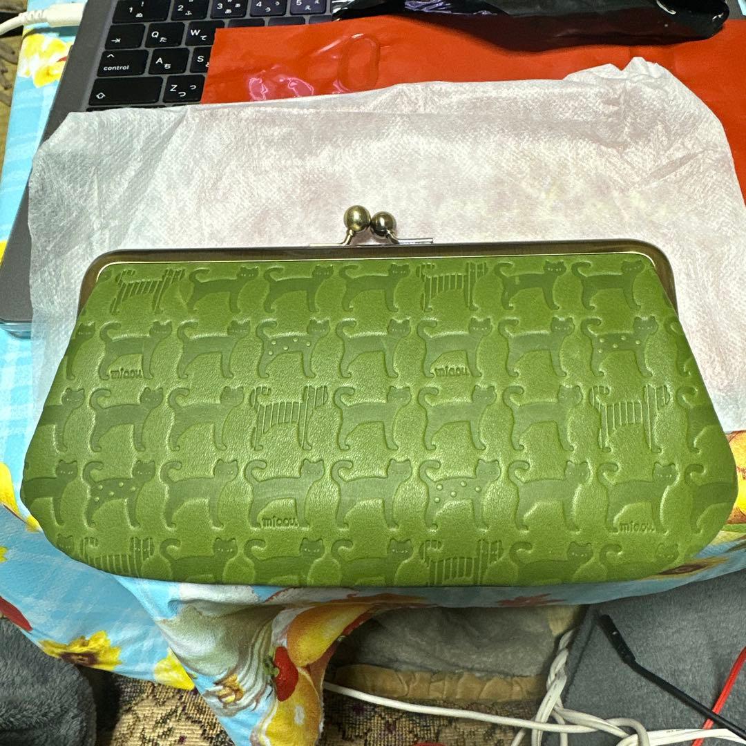 【キスケさま専用】未使用！アンシグネ　miaou レザー　がま口長財布　猫柄