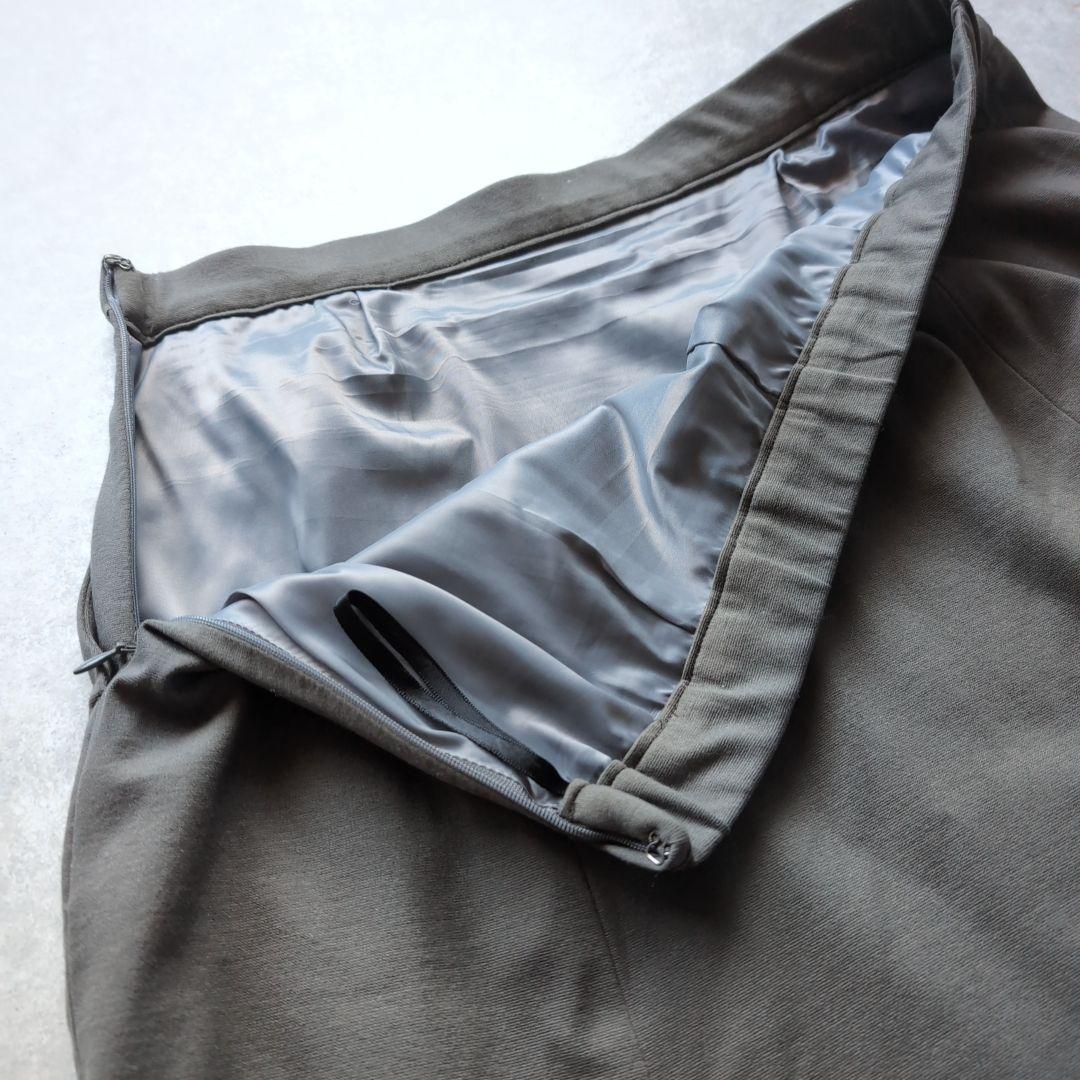 自由区 スカートスーツ ノーカラージャケット 大きいサイズ 44