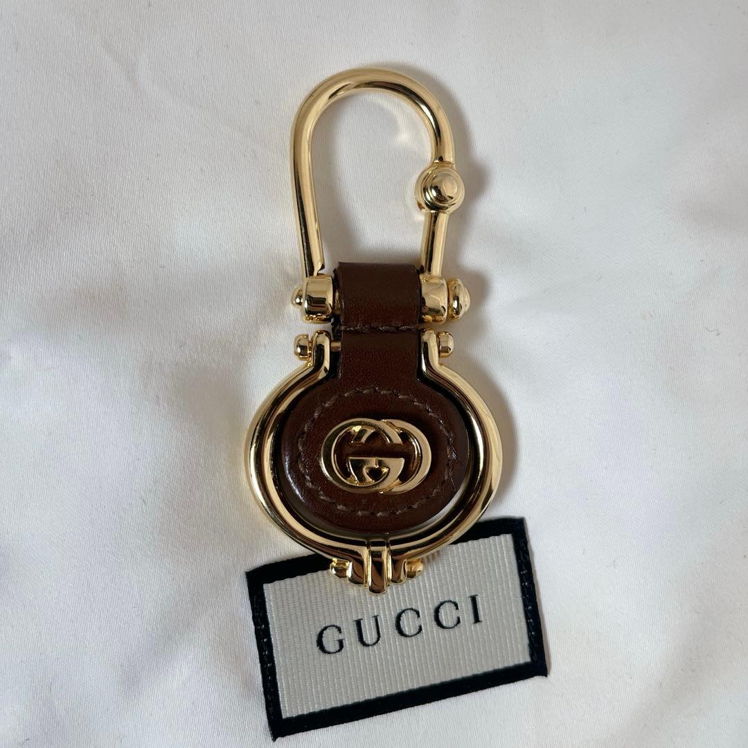 【未使用級】GUCCI グッチ キーホルダー カラビナ 本革