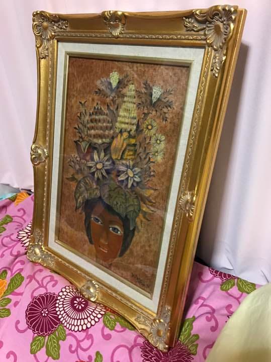 吉田正雄先生の油絵、南国の女、アンティーク