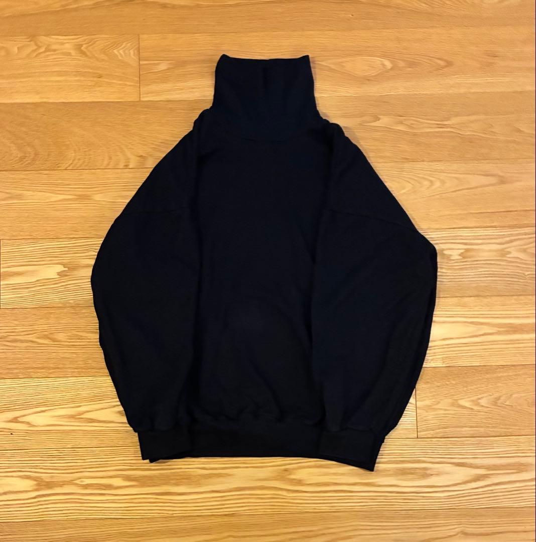 【久米繊維】ビッグタートルネックスウェット　紺