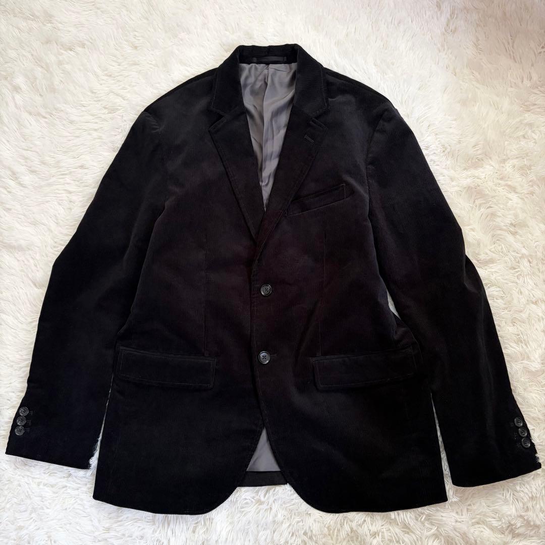 【近年モデル】タケオキクチ テーラードジャケット コーデュロイ ストレッチ 黒