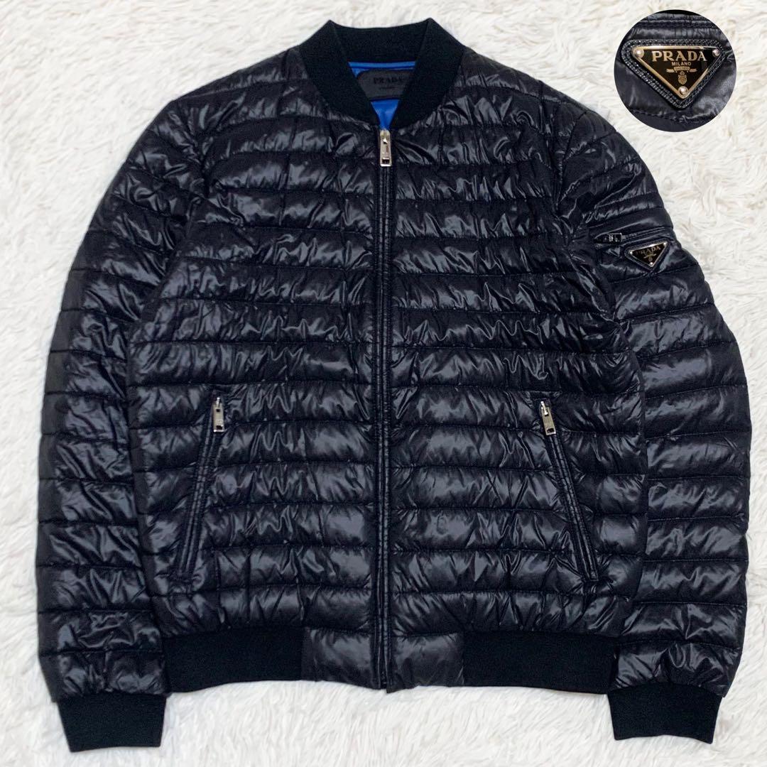 【aks】プラダ ボンバー SGH827 ロゴプレート ブラック 46