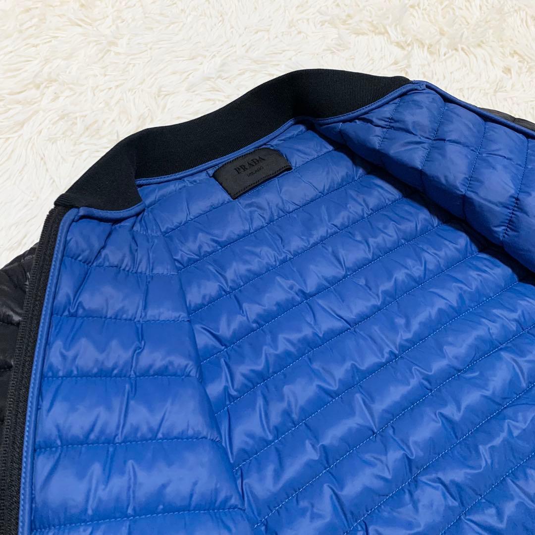 【aks】プラダ ボンバー SGH827 ロゴプレート ブラック 46