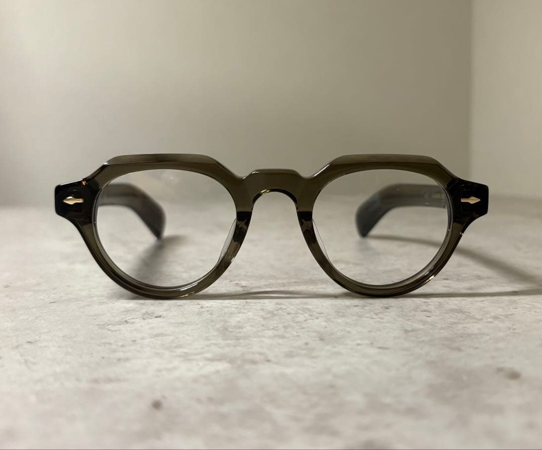 クリアグリーン　クラウンパント眼鏡フレーム　アセテート　伊達メガネ　サングラス