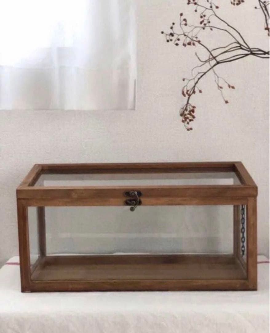 ガラスケース　キャビネット　アンティーク　古道具　ヴィンテージ　ブロカントレトロ