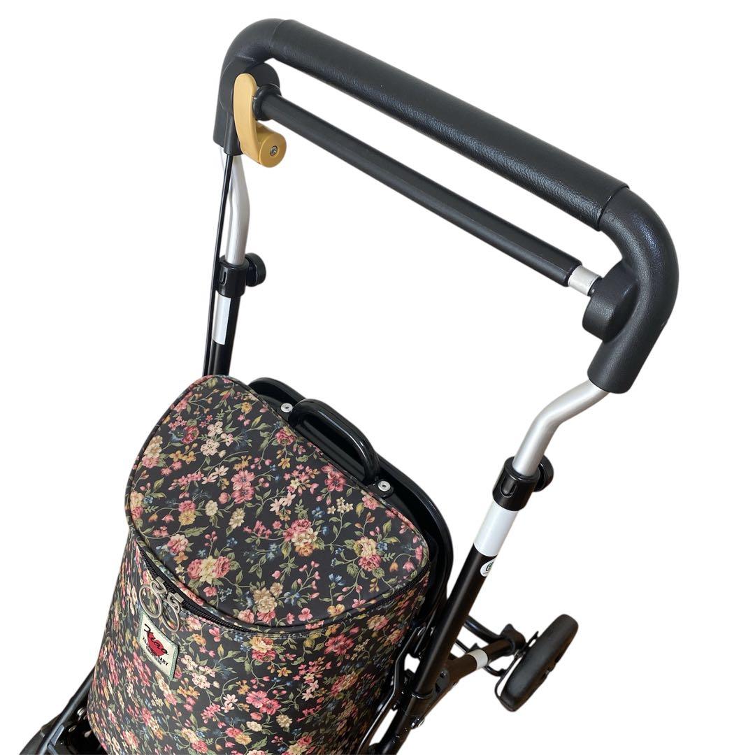 象印ベビー ウィズワン・シャオ シルバーカー ブラックフレーム Bフラワー 軽量