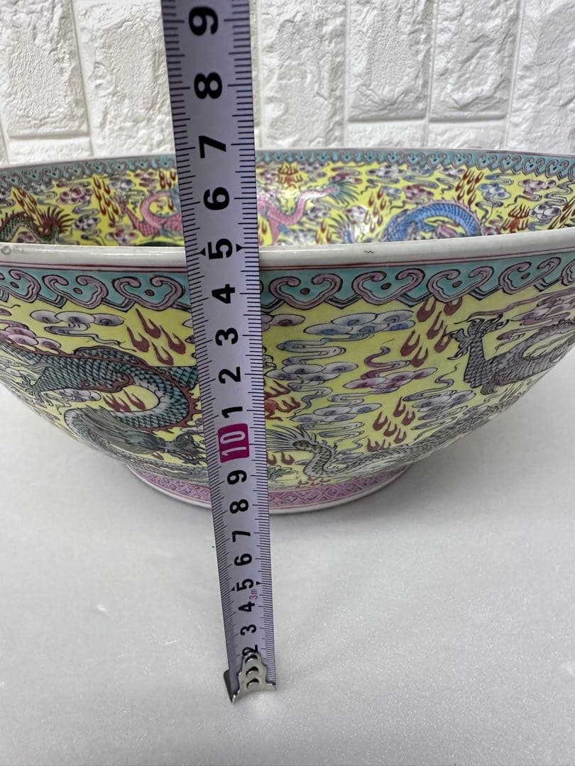 中国美術　龍図　乾隆年製　五彩　骨董品　巨大　民国から文化大革命時代