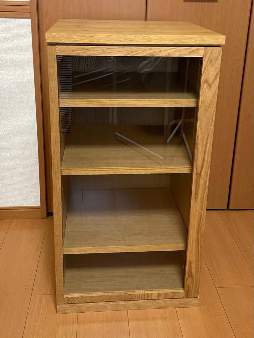 無印良品 ガラス扉 木製キャビネット