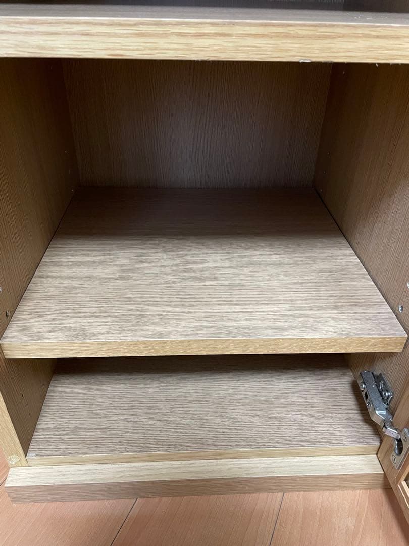 無印良品 ガラス扉 木製キャビネット