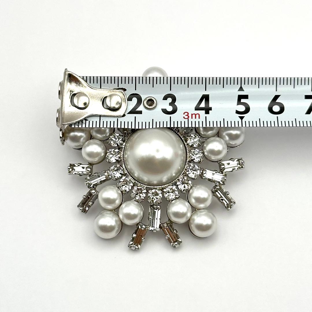 Rene ルネ ブローチ フェイクパール ビジュー シルバーカラー