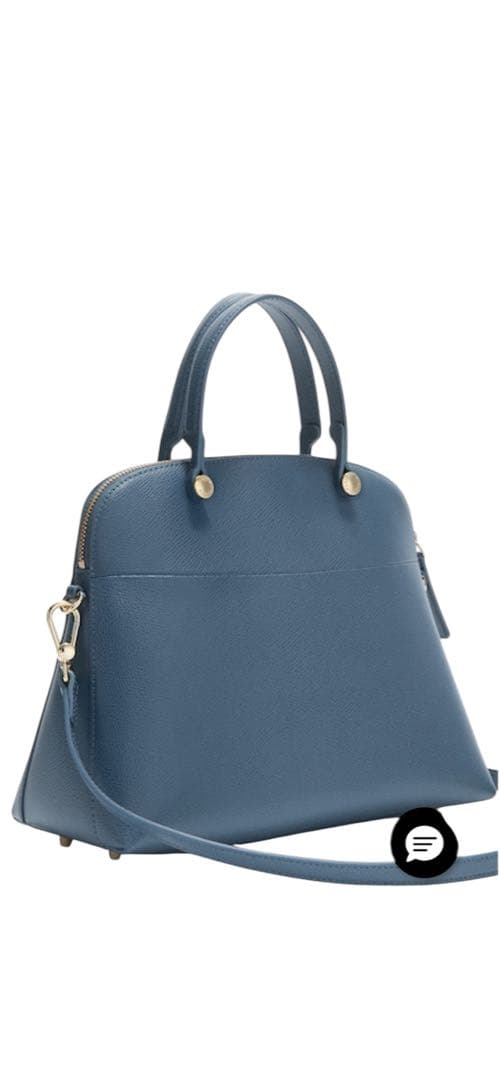 値下げ　FURLA パイパー　ハンドバッグ　Grigio Blu セレモニー用