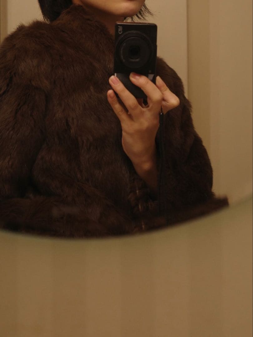 【A.P.C. アーペーセー】ジップアップ ファーコート ブラウン