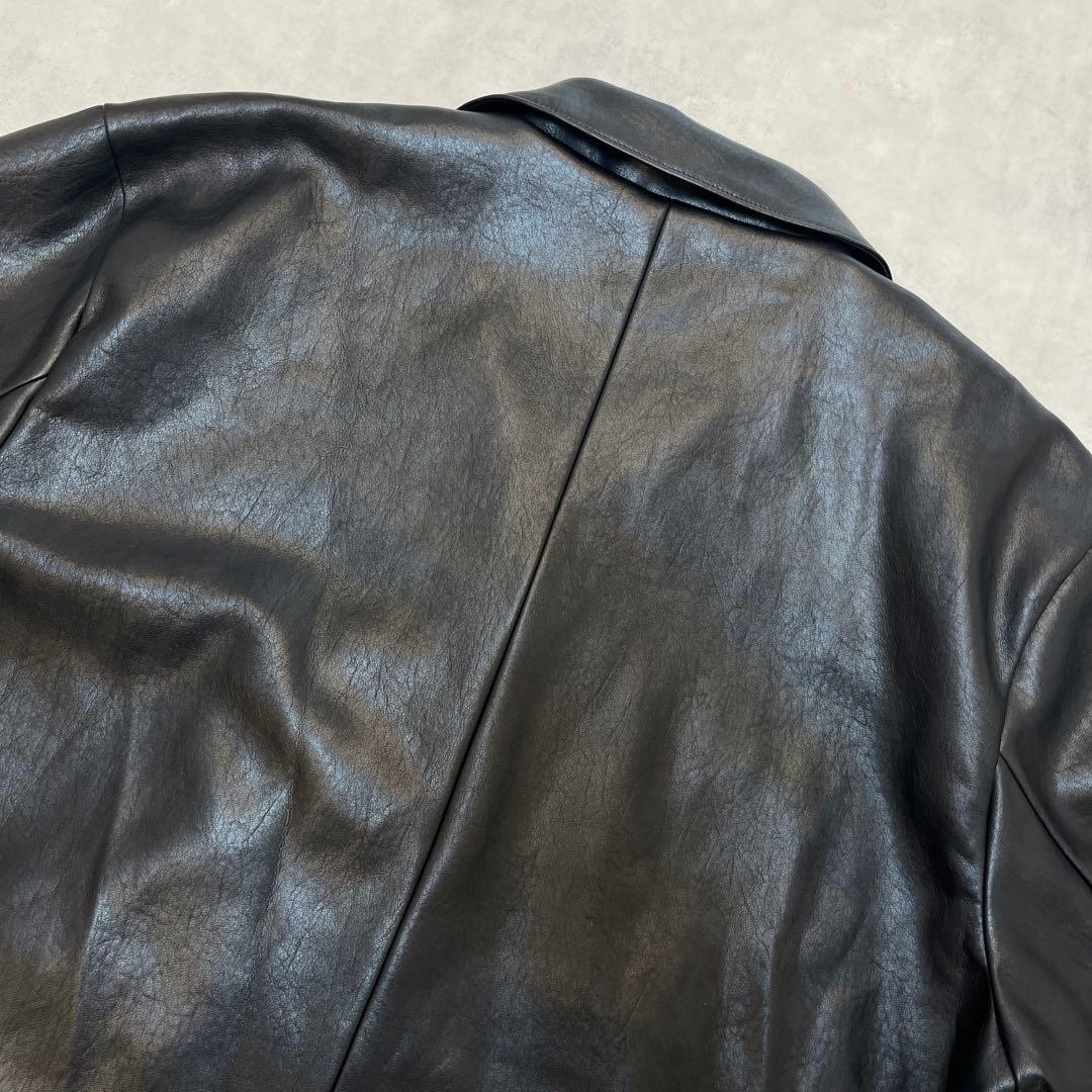 極美品◆RANDEBOO Vegan leather jacket◇ブラック