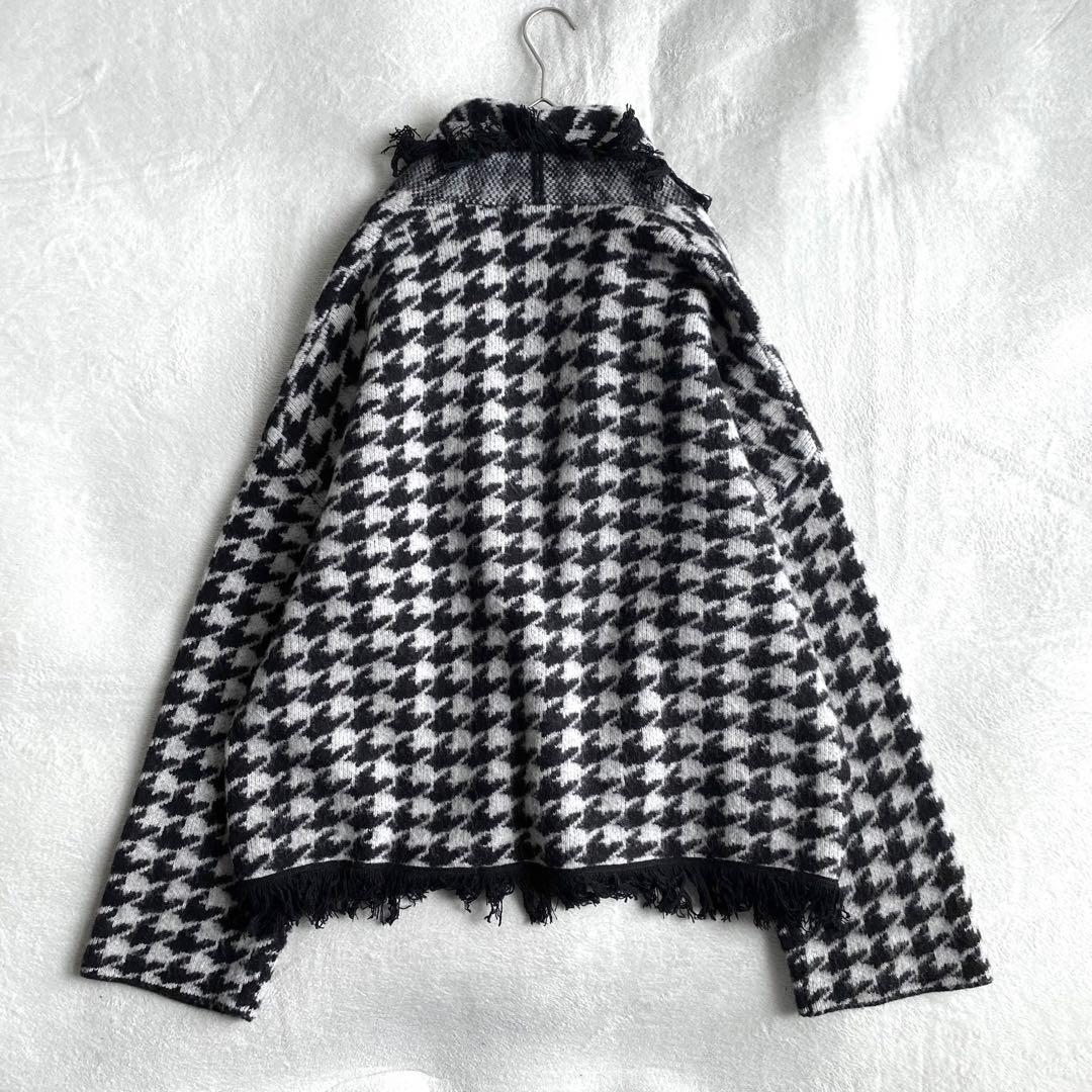 【ほぼ未使用✨】Whim Gazette ウールジャガードニットガウン　千鳥柄