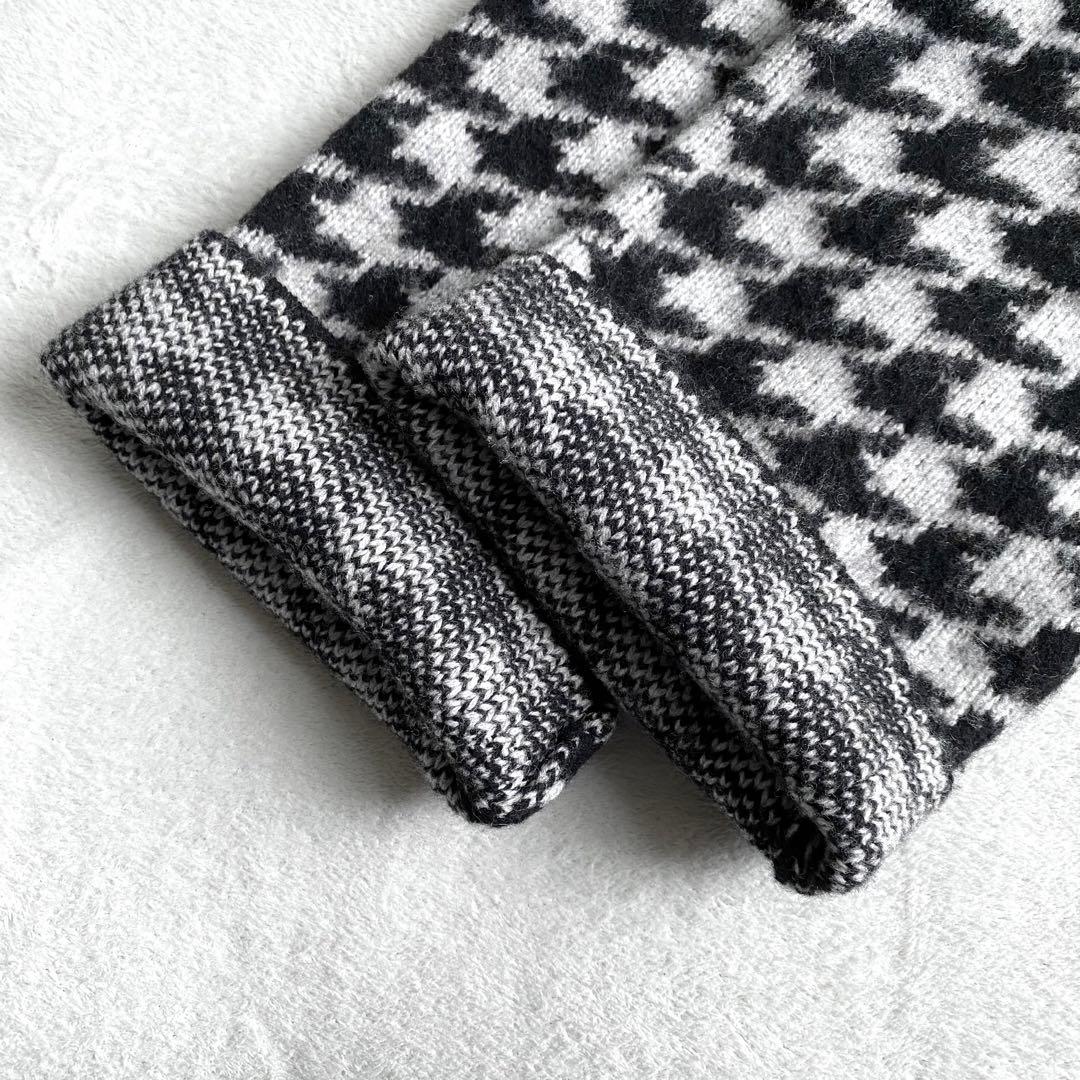 【ほぼ未使用✨】Whim Gazette ウールジャガードニットガウン　千鳥柄