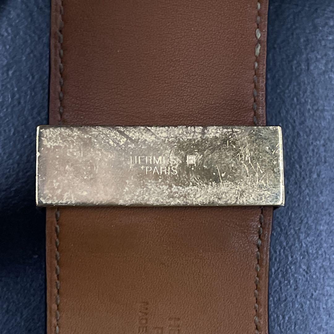 鑑定済み　エルメス コリエドシアン ブレスレット バングル レザー　ブラック