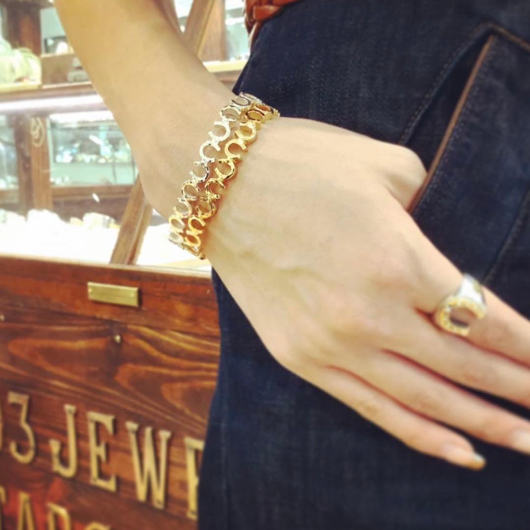 【希少】203jewelryホースシューバングル 18Kコーティング　※修理済