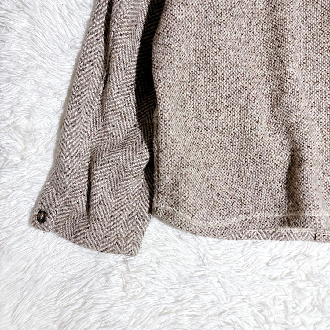 希少 イタリア製 ヘリンボーン ツイード ジャケット L ワーク 一点物