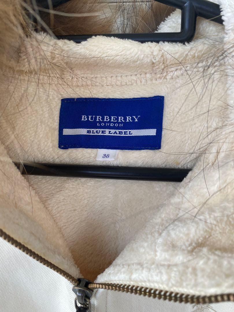バーバリーブルーレーベル ファー付フーデッドブルゾン 38