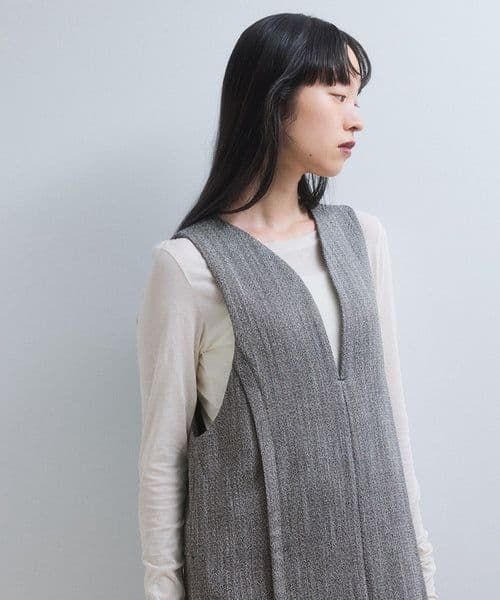 新品タグ付き　アダムエロペ【WEB限定】ストレートセミツイードワンピース 38