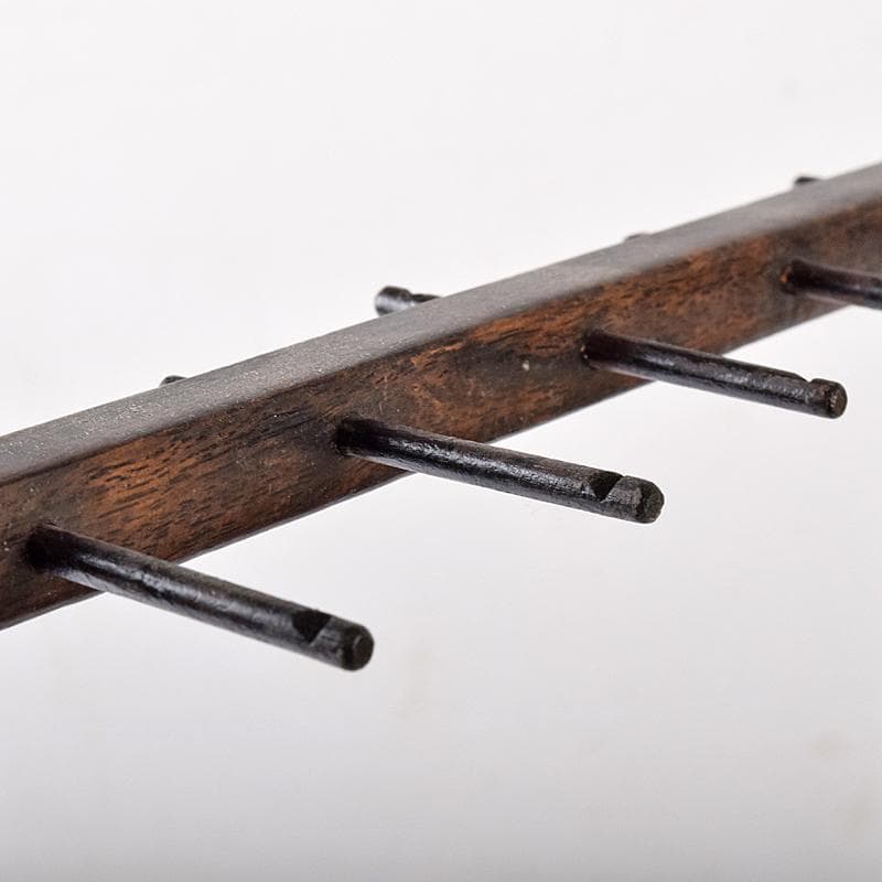 書道具　野崎松寿造　唐木紫檀製　 龍雕　筆掛　筆吊　V　R7943B