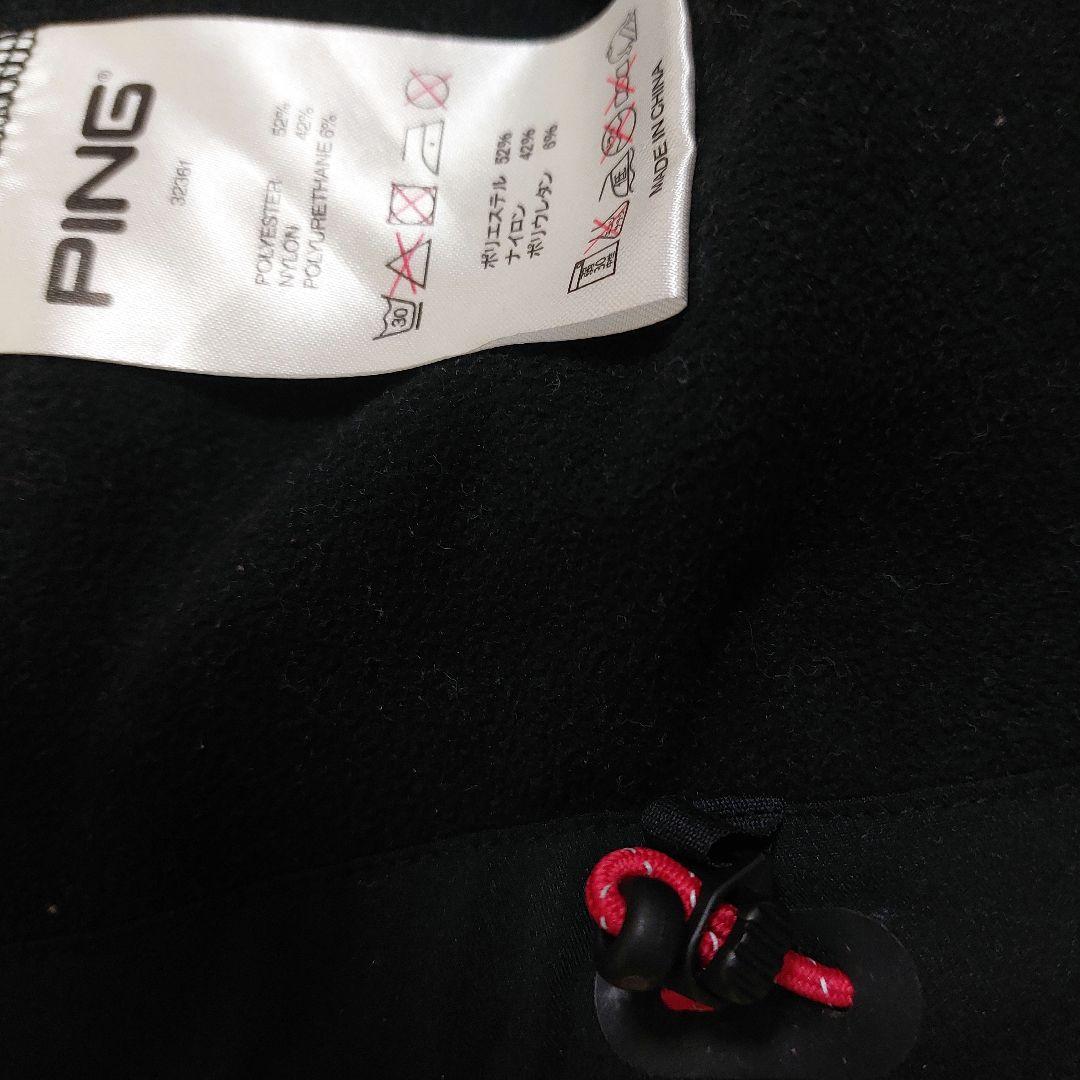 PING POLARTEC 裏起毛 薄手 ベスト ダブルジップ 黒 Lサイズ