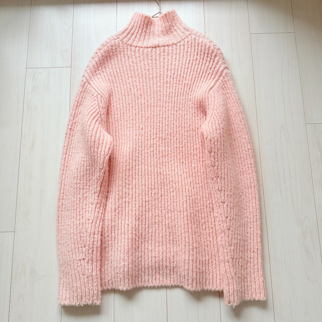美品✨オーラリー　ウールキャメル モックネック リブニットプルオーバー