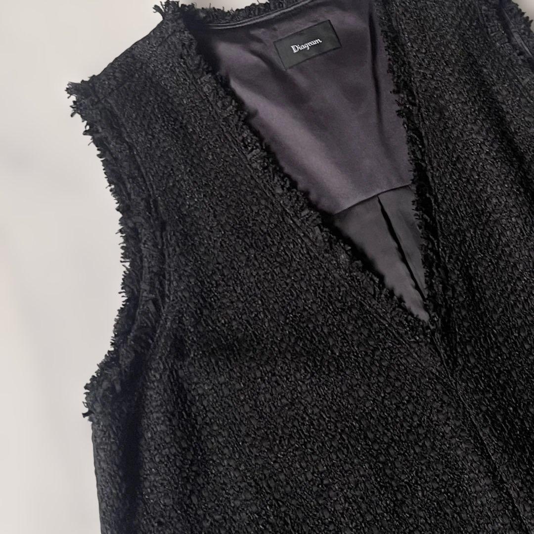 2023✨グレースコンチネンタル ロングワンピース ツイードフレアワンピース M