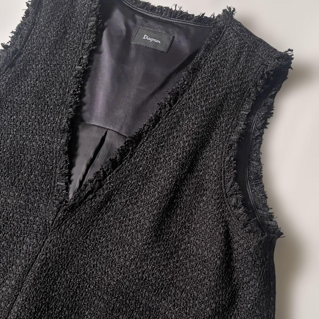 2023✨グレースコンチネンタル ロングワンピース ツイードフレアワンピース M