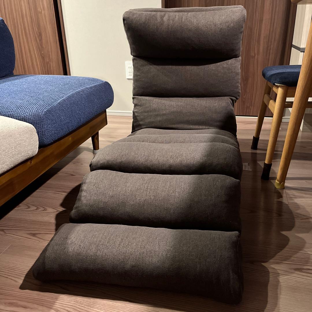 レバー付きリクライニング座椅子 寝椅子 簡易ソファー