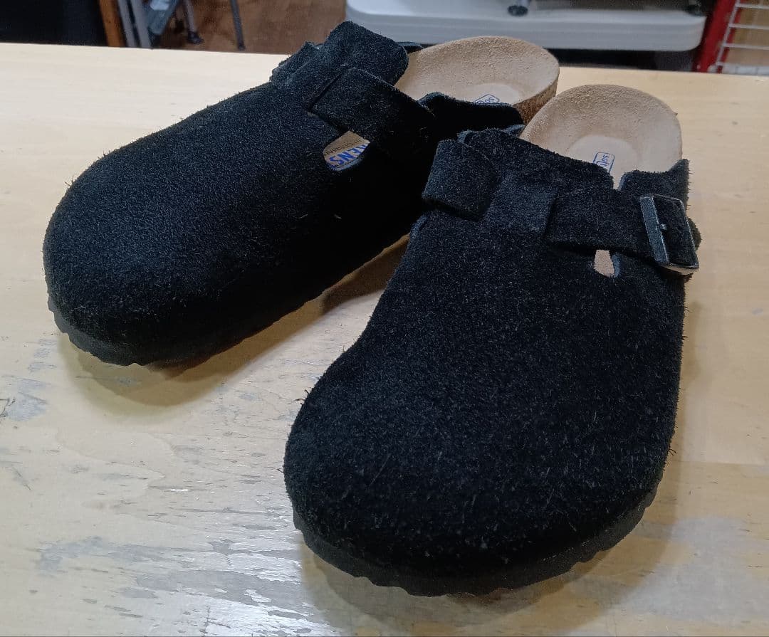 ビルケンシュトック！スエード素材！ボストン！ブラック！サイズ４３（２８センチ）