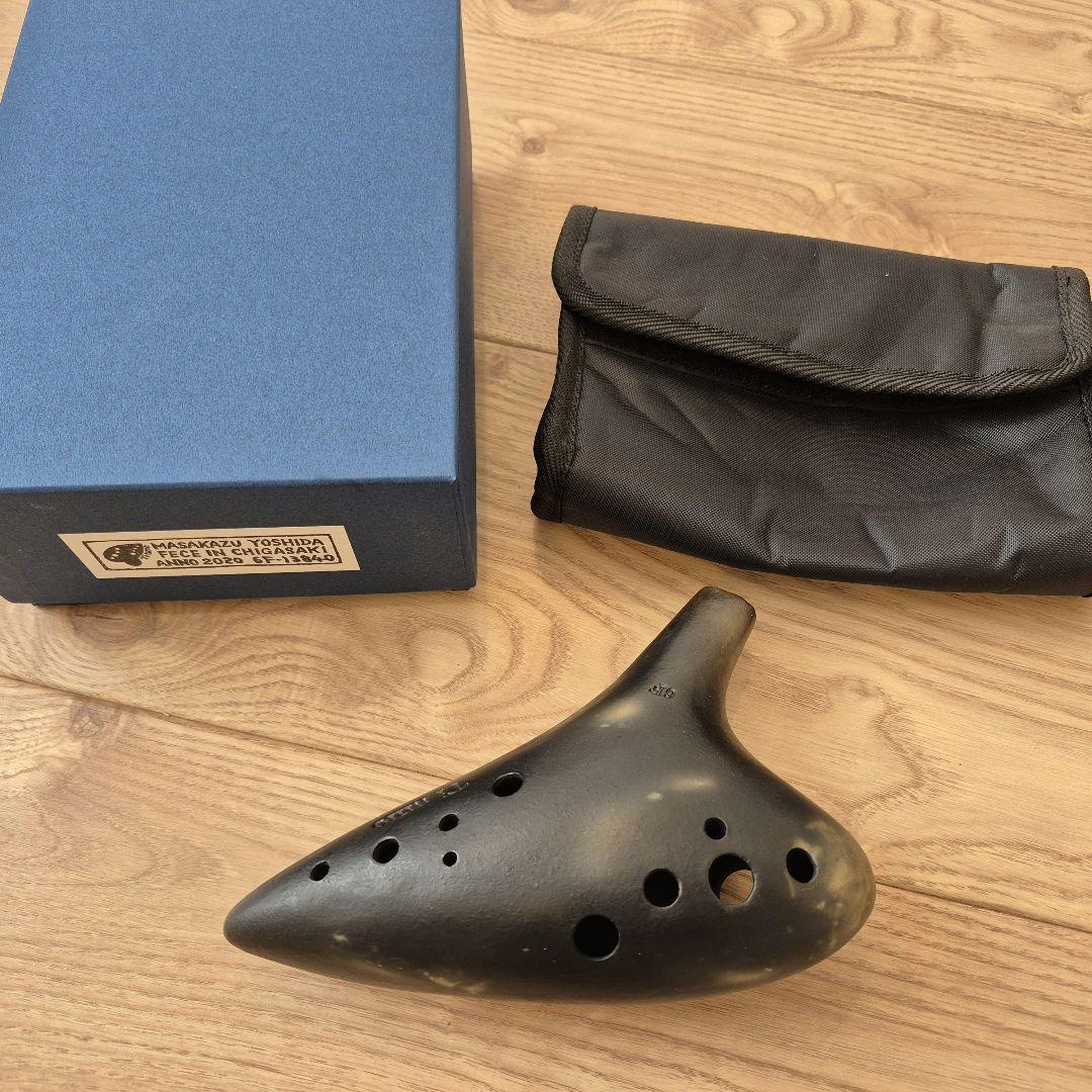 オカリナティアーモ黒陶 合奏モデル アルトF 6F　箱＋ケース付き